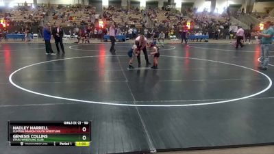 50 lbs Quarterfinal - Genesis Collins, Stars Wrestling Club vs Hadley Harrell, Clinton Dragon Youth Wrestling