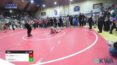 76 lbs Consi Of 4 - Matthew Lesher, Mojo Grappling Academy vs Gunner Bishop, Bristow Wrestling