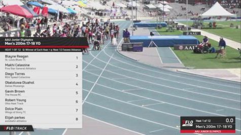 2026 AAU Junior Olympic Games - Youth Boys' 200m, Prelims 1 - Age 17-18