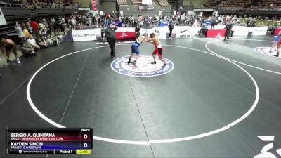 187 lbs Quarterfinal - Sergio A. Quintana, Valley Silverbacks Wrestling Club vs Kayden Simon, Project 8 Wrestling