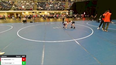 Boys 3rd-4th Grade - 63 Quarters - Dake Zwanziger, Immortal Athletics WC vs Bryer Milbrandt, Team Valley Wrestling Club