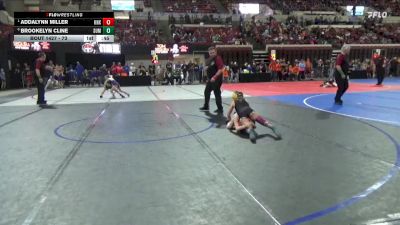 73 lbs Cons. Round 1 - Addalynn Miller, Worland Wrestling Club vs Brookelyn Cline, Unattached