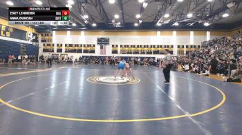 124 lbs Quarterfinal - Zoey Lehmeier, Shaler Area vs Anna Duncan, South Park