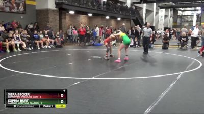 100 lbs Round 1 (16 Team) - Siera Becker, Grand View Wrestling Club vs Sophia Burt, Hastings Wrestling Academy