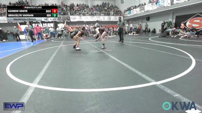 110 lbs Quarterfinal - Kawehi White, Henryetta Knights Wrestling Club vs Gracelyn Vaughn, Morris Wrestling Association