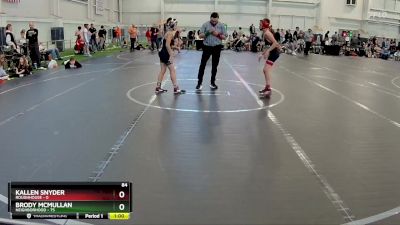 84 lbs Round 2 (8 Team) - Brody McMullan, Neighborhood vs Kallen Snyder, ROUGHHOUSE