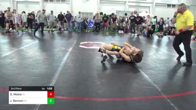 114-S lbs 3rd Place - Dj Mabie, VA vs Jude Benson, WV