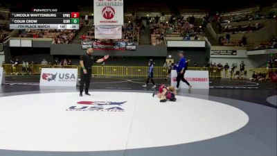 Bantam - 49 lbs 7th Place Match - Lincoln Whittenburg, Ceres Pups Wrestling Club vs Colin Crow, Gladiator Wrestling