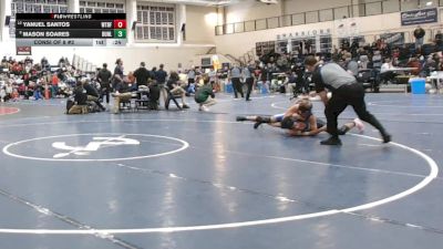 132 lbs Consi Of 8 #2 - Yanuel Santos, Wethersfield vs Mason Soares, Bunnell