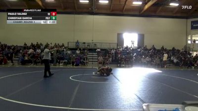 125 lbs Champ. Round 1 - Paulo Valdez, Victor Valley College vs Christian Garcia, Cal Poly SLO