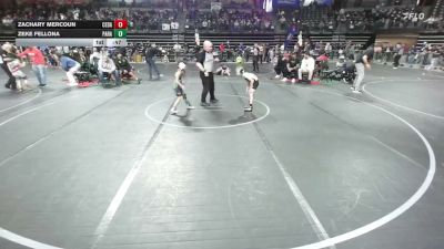 50 lbs Quarterfinal - Zachary Mercoun, Cedar Grove vs Zeke Fellona, Paranto/UDT