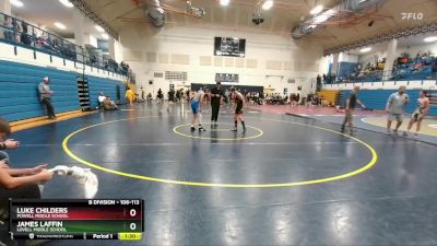 106-113 lbs Round 3 - Luke Childers, Powell Middle School vs James Laffin, Lovell Middle School