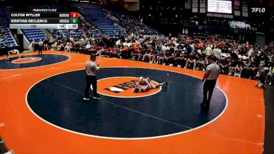 106 lbs Finals (8 Team) - Kristian DeClercq, Rockton (Hononegah) vs Colton Wyller, Aurora (Marmion Academy)
