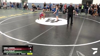 95 lbs Rr3 - Driel O`Brien, Bethel Freestyle Wrestling Club vs Julia Dunlap, Avalanche Wrestling Association