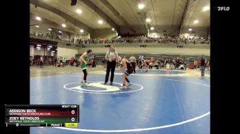 110 lbs Semifinal - Zoey Reynolds, Smithville Youth Wrestling vs Addison Beck, Richmond Youth Wrestling Club