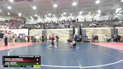 83-90 lbs Cons. Round 1 - Jase Oborn, Bulldog Premier WC vs Wyatt Nicodemus, Southern Indiana Wrestling