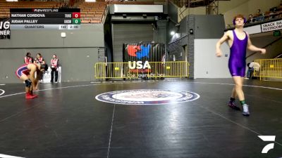 Junior Boys - 175 lbs Quarters - Nathan Cordova, Tulare Union High School Wrestling vs Judah Palley, Ukiah High School Wrestling