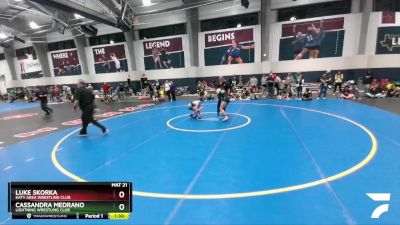 100 lbs Round 1 - Cassandra Medrano, Lightning Wrestling Club vs Luke Skorka, Katy Area Wrestling Club