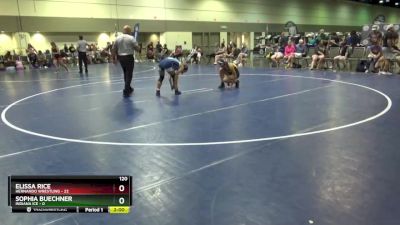 120 lbs Round 4 (8 Team) - Elissa Rice, Hernando Wrestling vs Sophia Buechner, Indiana Ice