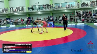 51kg Champ. Round 1 - Tristan Bogart, Edmonton WC vs Aman Dhillon, Matmen WC