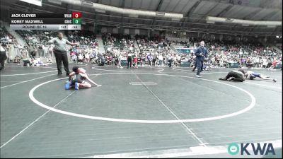 61 lbs Round Of 16 - Jack Clover, Wyandotte Youth Wrestling vs Korey Maxwell, Choctaw Ironman Youth Wrestling