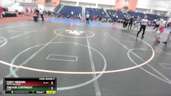 133 lbs Cons. Round 5 - Cody Merwin, Cortland State vs Trevor Cortright, Utica