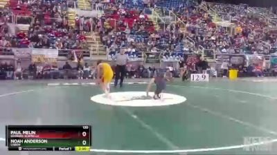 120 lbs Champ. Round 1 - Paul Melin, Kenmare-Bowbells vs Noah Anderson, Lisbon