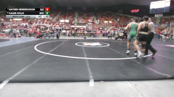 215 lbs Champ. Round 1 - Kayden Hendrickson, Paola HS vs Caleb Holle, Mulvane HS