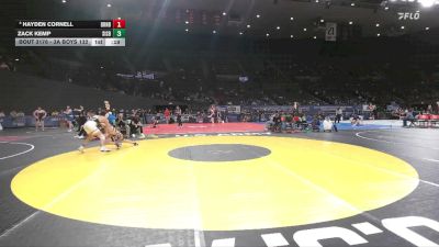 3A Boys 132 lbs Cons. Round 3 - Hayden Cornell, Burns Boys vs Zack Kemp, Sisters Boys