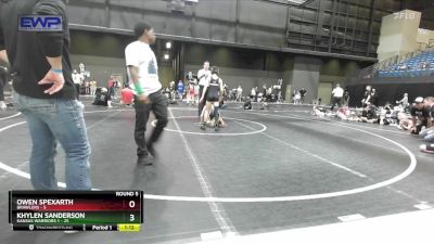 72 lbs Round 5 (10 Team) - KHYLEN SANDERSON, Kansas Warriors 1 vs Owen Spexarth, Brawlers