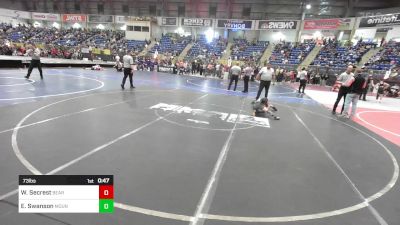 73 lbs Consi Of 8 #2 - Wyatt Secrest, Bear Cave vs Ethan Swanson, Mountain Grapplers WC