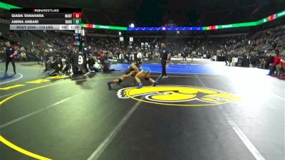 110 lbs Round Of 32 - Giada Tanahara, Martin Luther King (SS) vs Amina Anbari, Rancho Bernardo (SD)