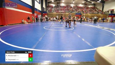 85 lbs Semifinal - Kaydin McDonald, Owasso Takedown Club vs Kamden Caywood, HURRICANE WRESTLING ACADEMY