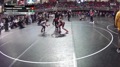 82 lbs Cons. Round 3 - Hadley Gallagher, Hawks Wrestling Club (Lincoln) - Girls vs Abigail Scott, Gothenburg Junior Wrestling Club