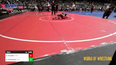 68 lbs Quarterfinal - Aubrey Snyder, Team Tulsa Wrestling Club vs Kyleigh Danielson, Texas Elite