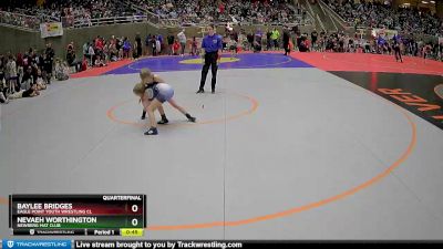 70 lbs Quarterfinal - Nevaeh Worthington, Newberg Mat Club vs Baylee Bridges, Eagle Point Youth Wrestling Cl