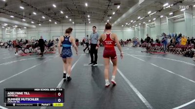 114 lbs Round 2 - Adelynne Till, United WC vs Summer Mutschler, Cavalier WC