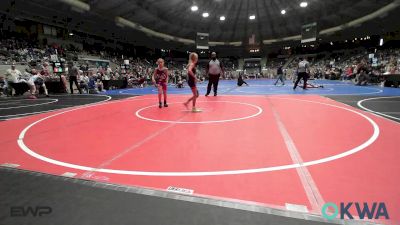 70 lbs Rr Rnd 2 - Laneigh Jo Cartwright, Midwest City Bombers Youth Wrestling Club vs Graycie Card, Tulsa Blue T Panthers
