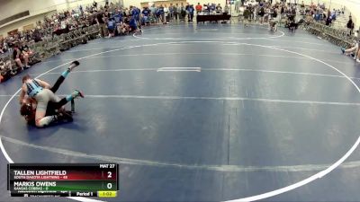 132 lbs Round 5 (6 Team) - Tallen Lightfield, South Dakota Lightning vs Markis Owens, Kansas Cobras