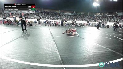 105 lbs Round Of 16 - Justice Davis, Lady Outlaw Wrestling Academy vs Olivia Williams, Chickasha Wrestling