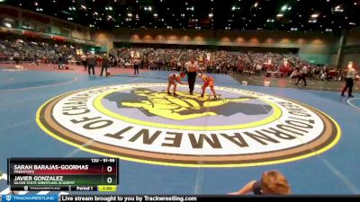 91-96 lbs Round 1 - Javier Gonzalez, Silver State Wrestling Academy vs Sarah Barajas-Goormastic, Predators