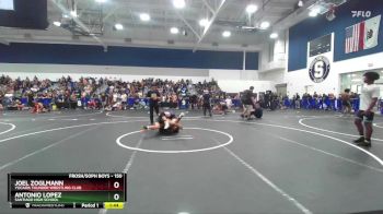 150 lbs Champ. Round 1 - Antonio Lopez, Santiago High School vs Joel Zoglmann, Yucaipa Thunder Wrestling Club