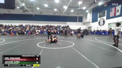 150 lbs Champ. Round 1 - Antonio Lopez, Santiago High School vs Joel Zoglmann, Yucaipa Thunder Wrestling Club