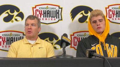 Tom Brands And Angelo Ferrari After Iowa's 21-15 Win Over Iowa State