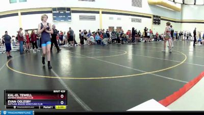 126 lbs Cons. Round 2 - Kal-El Tewell, Quaker Wrestling Club vs Evan Oglesby, Battling Braves Wrestling Club