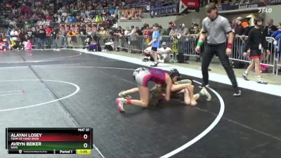 95 lbs Semifinal - Alayah Losey, Team Of Hard Knox vs Avryn Beiker, Hays