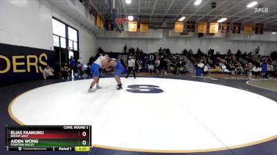 285 lbs Cons. Round 2 - Aiden Wong, Fountain Valley vs Elias Faanunu, Bishop Amat