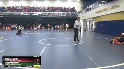 133 lbs Champ. Round 1 - Jason Saenz, Mt. San Antonio College vs William Giron, Modesto Junior College