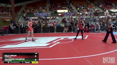 140 lbs Cons. Round 2 - Tally Wikum, Hoisington vs Mackenzie Colgrove, Tonganoxie