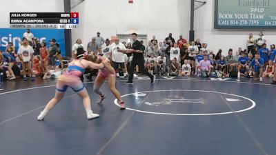 50 lbs Quarterfinal - Julia Horger, MGW Monkey Business - W vs Emma Acampora, Okie Girls - W